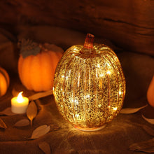 Load image into Gallery viewer, Halloween Mercury Glass Antique Pumpkins LED Light with Timer
