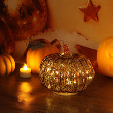 Load image into Gallery viewer, Halloween Mercury Glass Antique Pumpkins LED Light with Timer
