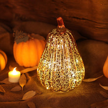 Load image into Gallery viewer, Halloween Mercury Glass Antique Pumpkins LED Light with Timer
