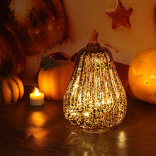 Load image into Gallery viewer, Halloween &amp; Thanksgiving Decorative Pumpkin  - Mercury Glass Antique Pumpkins LED Light with Timer
