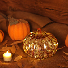 Load image into Gallery viewer, Halloween &amp; Thanksgiving Decorative Pumpkin  - Mercury Glass Antique Pumpkins LED Light with Timer
