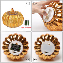 Load image into Gallery viewer, Halloween Mercury Glass Antique Pumpkins LED Light with Timer
