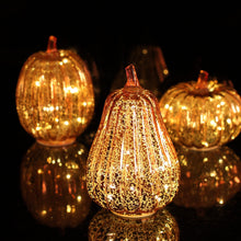 Load image into Gallery viewer, Halloween Mercury Glass Antique Pumpkins LED Light with Timer
