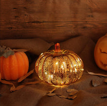 Load image into Gallery viewer, Halloween &amp; Thanksgiving Decorative Pumpkin  - Mercury Glass Antique Pumpkins LED Light with Timer
