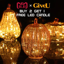 Load image into Gallery viewer, Halloween Mercury Glass Antique Pumpkins LED Light with Timer
