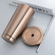 Load image into Gallery viewer, 500ml Stainless Steel Mug  with Lid &amp;  Straw - thesaleconnect22
