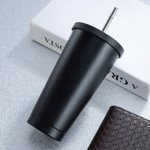 Load image into Gallery viewer, 500ml Stainless Steel Mug  with Lid &amp;  Straw - thesaleconnect22
