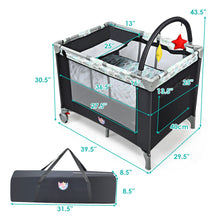 Load image into Gallery viewer, Portable Baby Crib Playpen Nursery Center w/ Chang Station &amp; Mattress - thesaleconnect22
