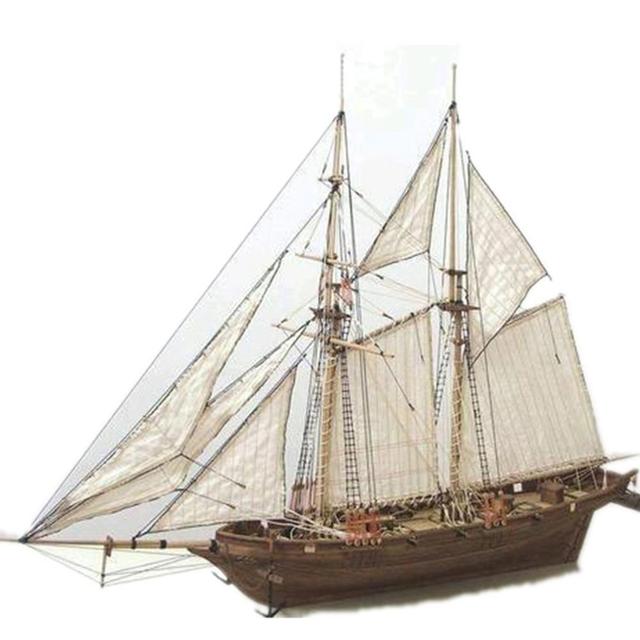 Scale Assembling Building Kits Ship Model Wooden Sailboat Toys Harvey Sailing Model Assembled Wooden Kit DIY Ship Model Gift - thesaleconnect22