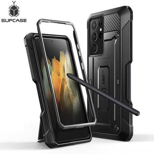 Samsung Galaxy S21 Ultra Full-Body Dual Layer Case  Holster/ Kickstand/ Pen Slot - thesaleconnect22