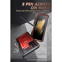 Load image into Gallery viewer, Samsung Galaxy S21 Ultra Full-Body Dual Layer Case  Holster/ Kickstand/ Pen Slot - thesaleconnect22
