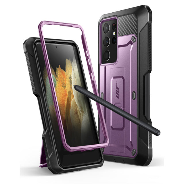 Samsung Galaxy S21 Ultra Full-Body Dual Layer Case  Holster/ Kickstand/ Pen Slot - thesaleconnect22