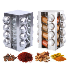 Load image into Gallery viewer, 16pcs Stainless Steel Rotating Jars Spice Rack
